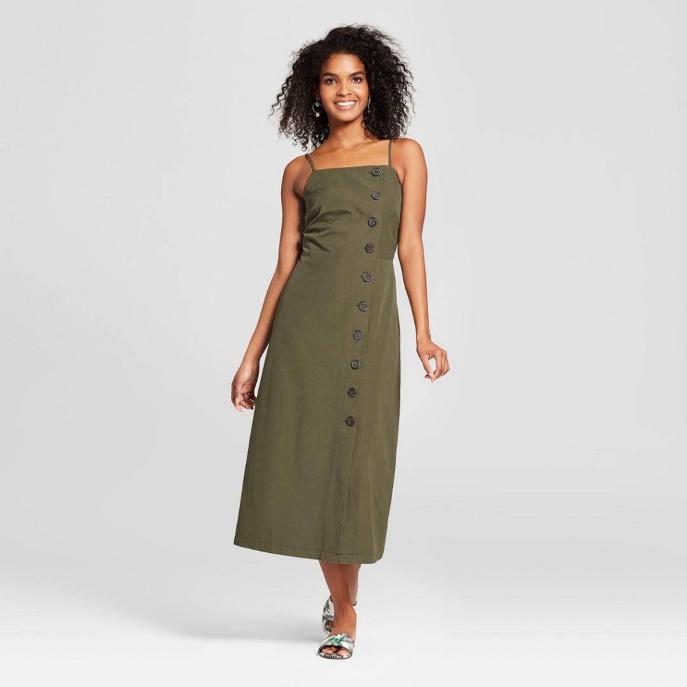 Who What Wear Target - Green Button Up Midi Dress - Size Large